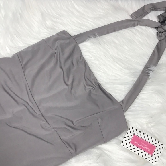 ☀️ Sexy Halter Silk Jersey Cocktail Party Dress - Picture 5 of 6